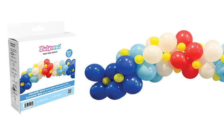 Balonevi Dekorasyon Seti 70li Mavi