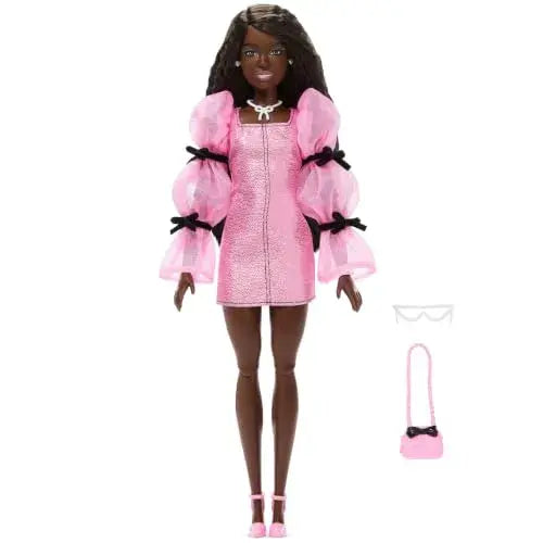 Barbie Deluxe Style Bebek Metalik Pembe Elbise