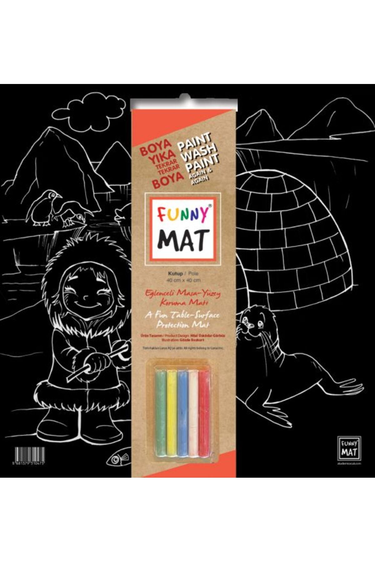 Funny Mat Black Kutup Tebeşirli