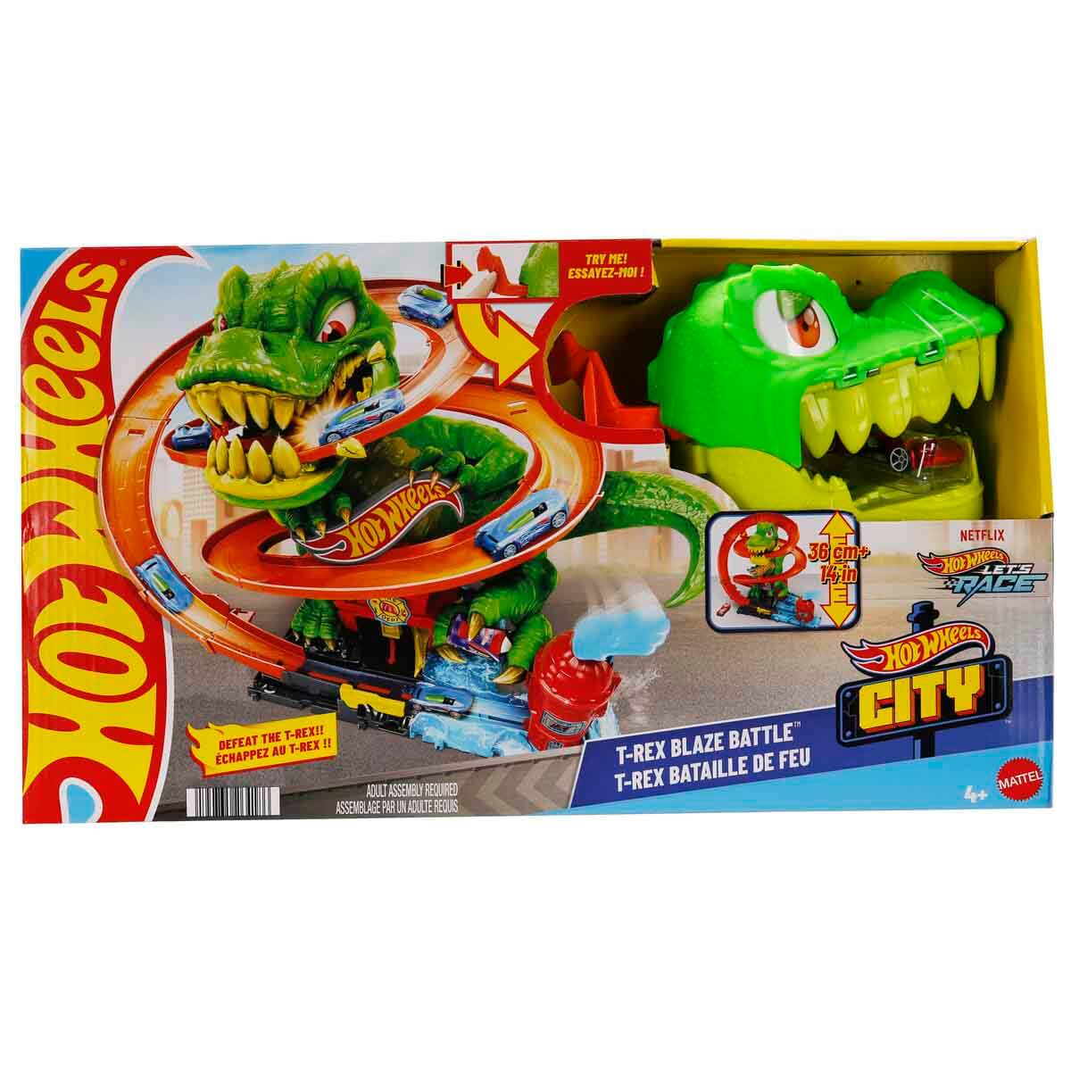 Hot Wheels T-Rex ve İtfaiye İstasyonu Oyun Seti