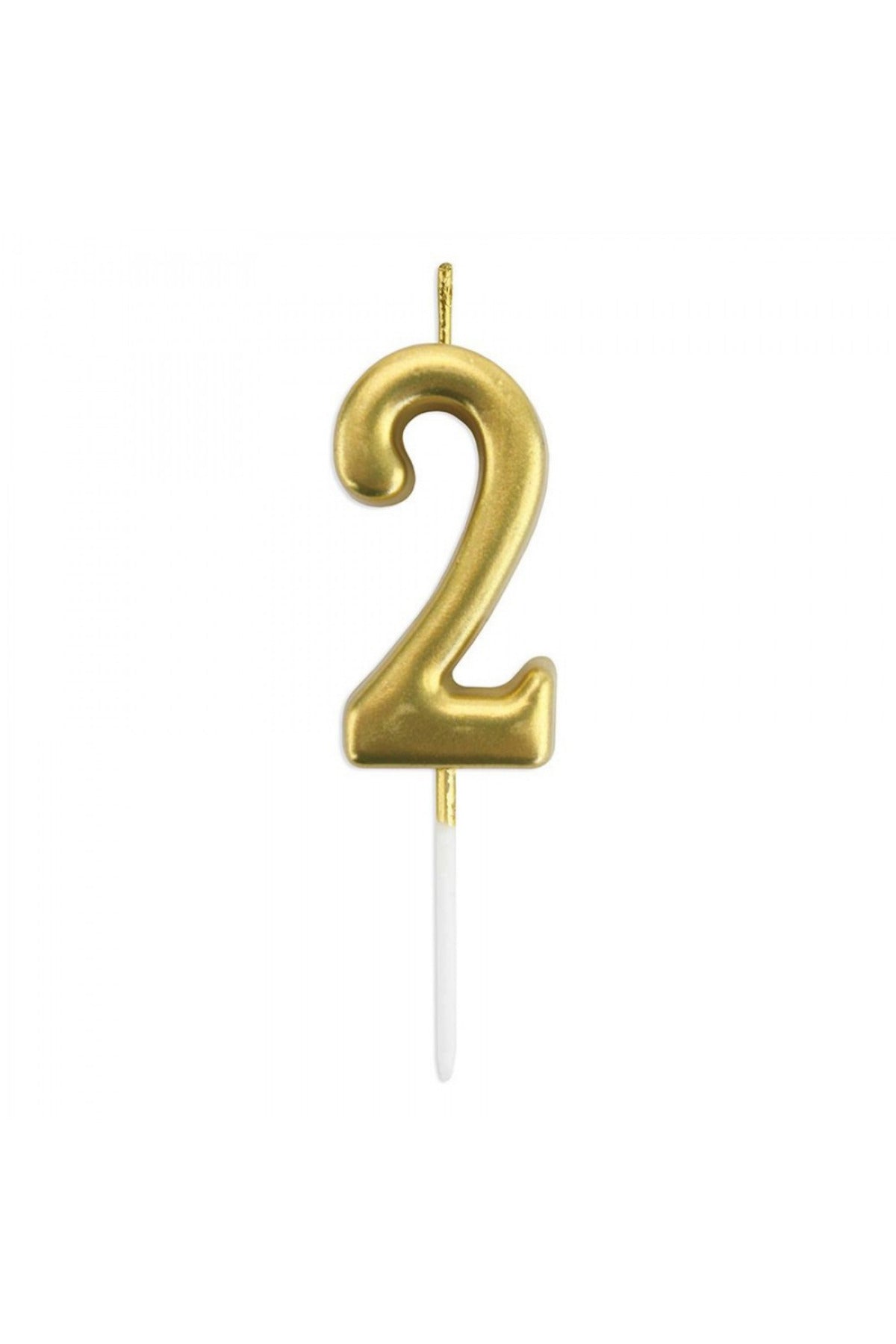 Mum 2 Rakamlı - Altın Çubuklu 7 cm