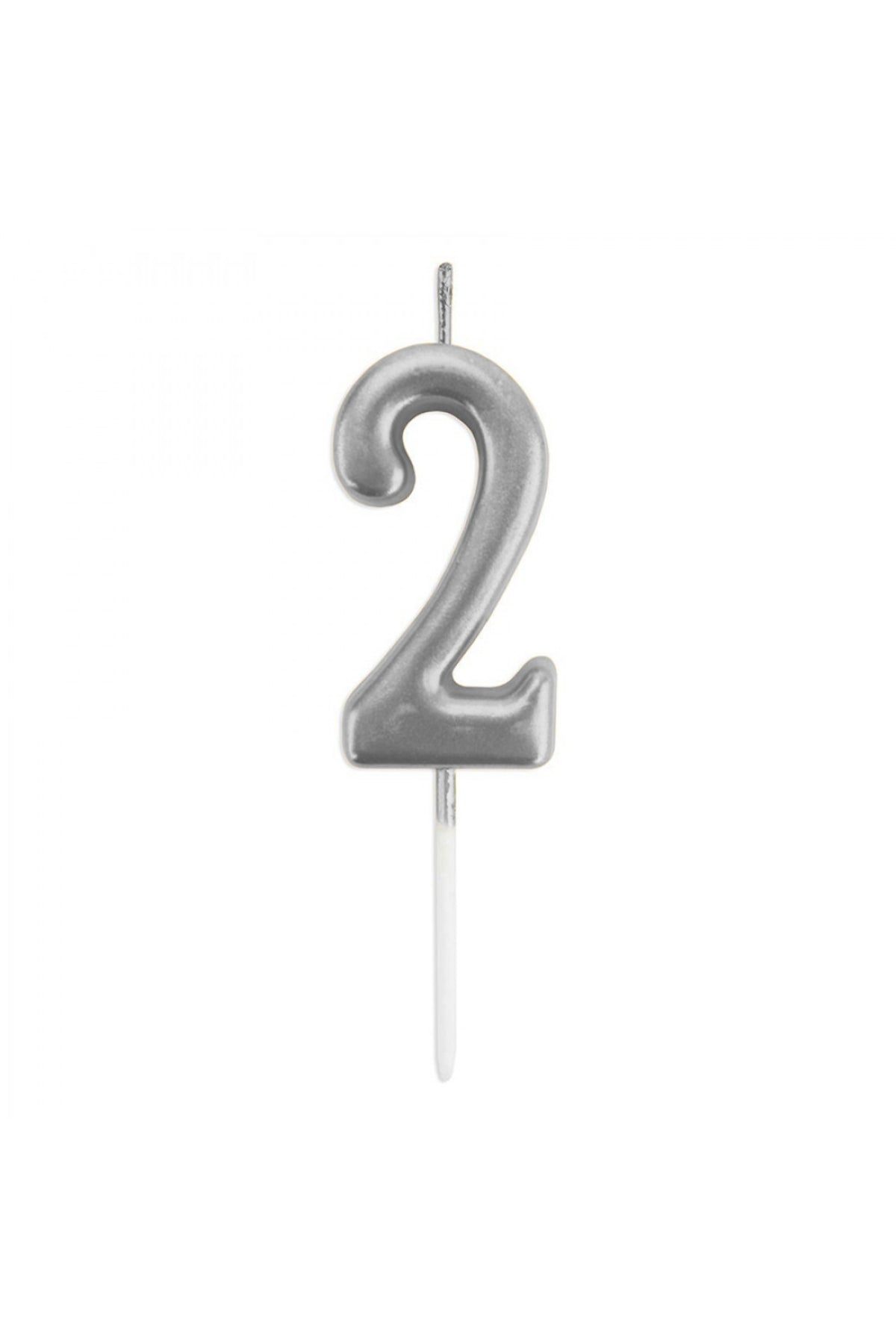 Mum 2 Rakamlı - Gümüş Çubuklu 7 cm
