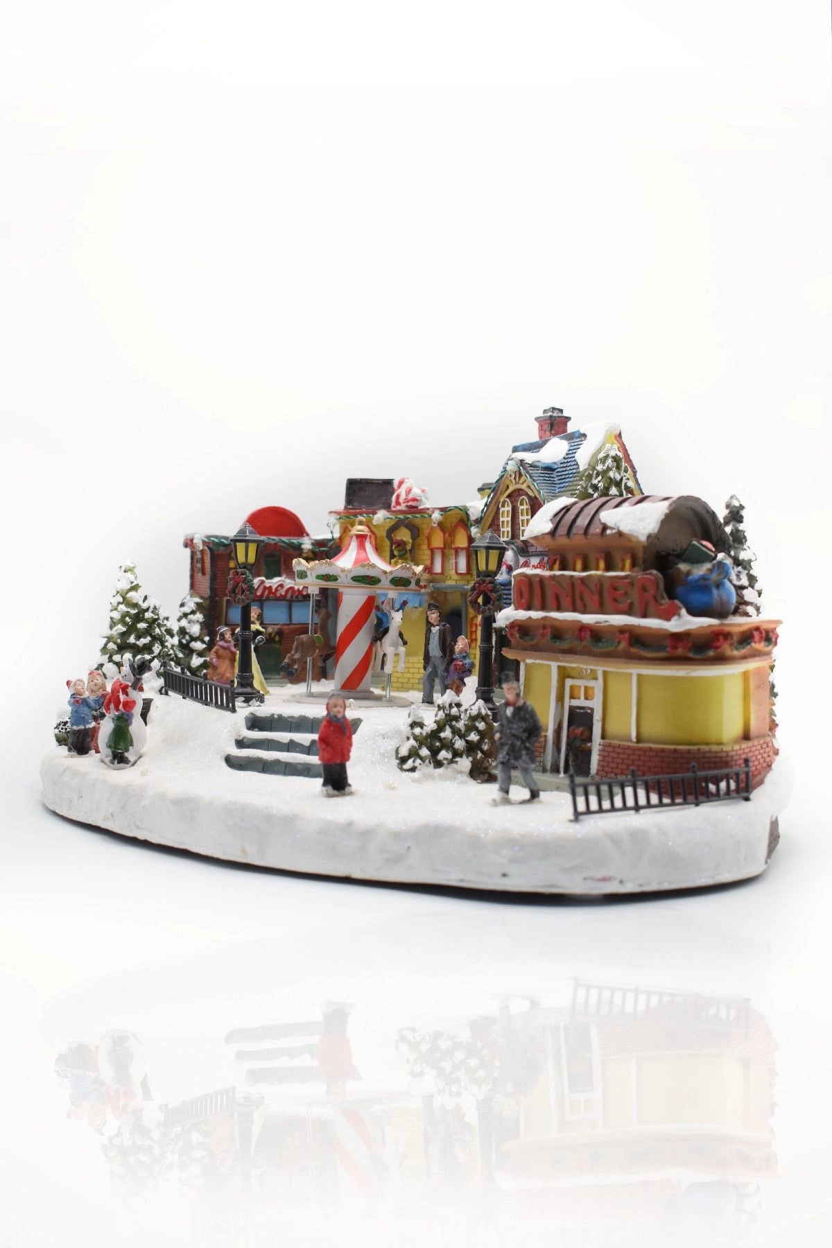 Noel Şehri Dekoratif Işıklı Süs 38 cm