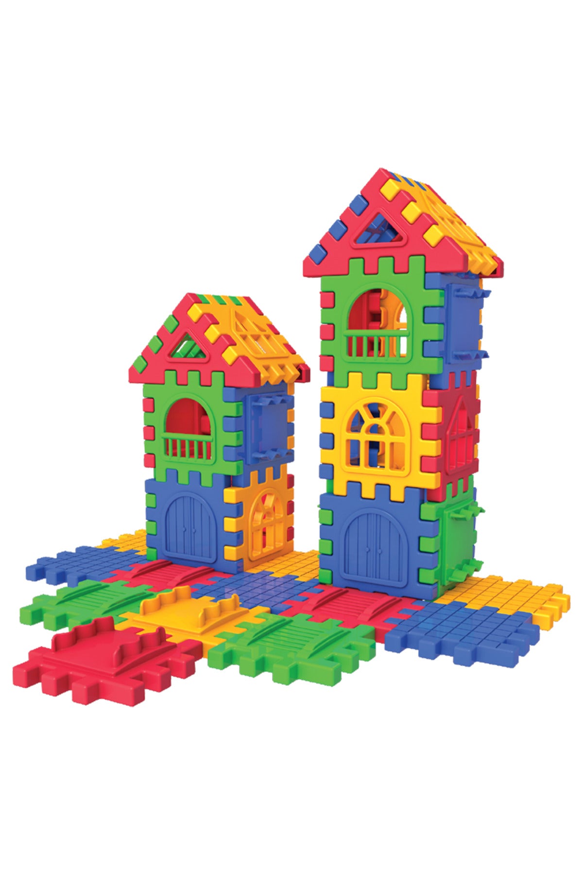 Puzzle City Geçmeli Bloklar 64 Parça