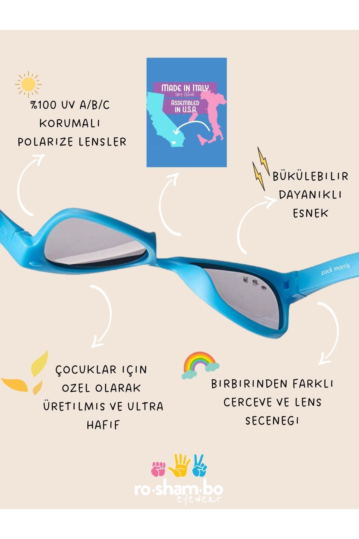 Roshambo Eyewear Ice Baby Güneş Gözlüğü Junior Mor