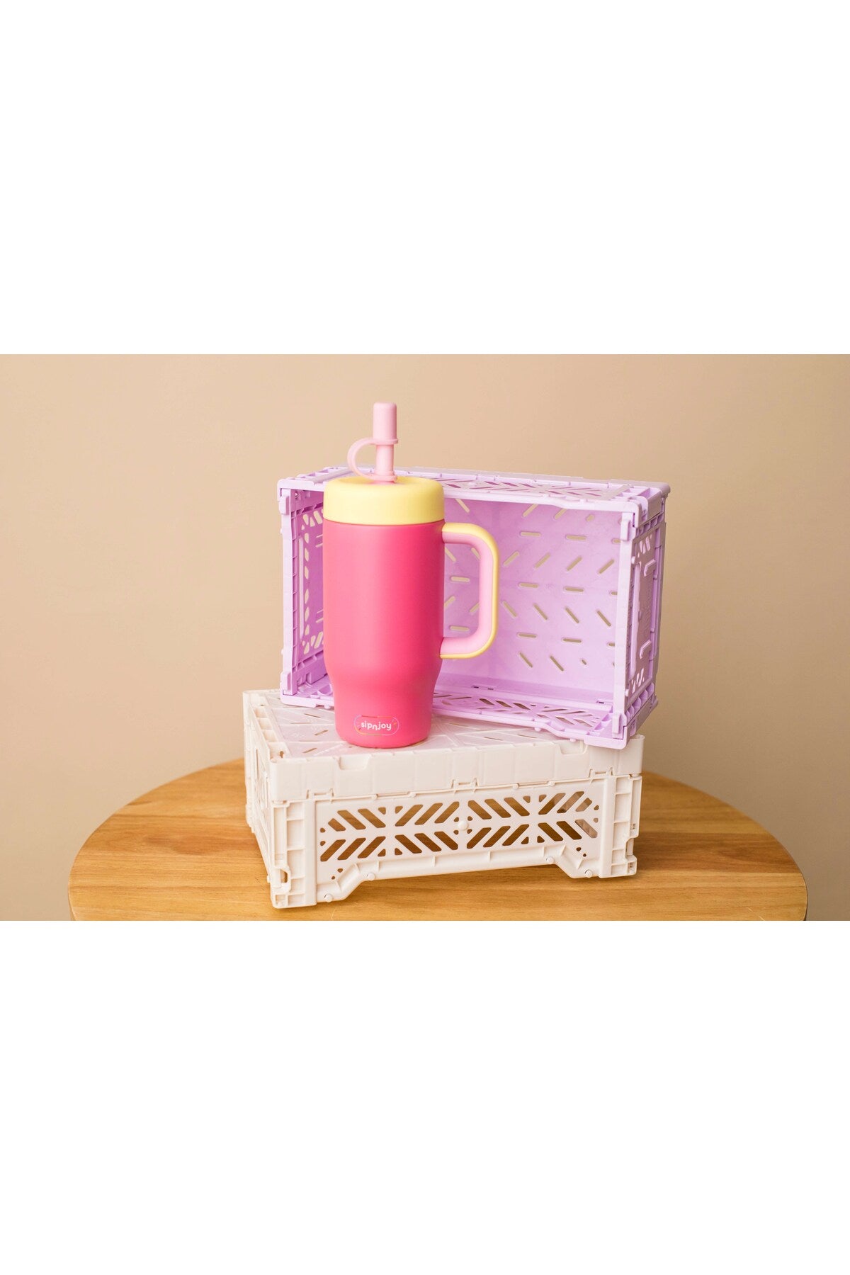 SipnJoy HandleHug Tumbler Termos Pembe 550 ml