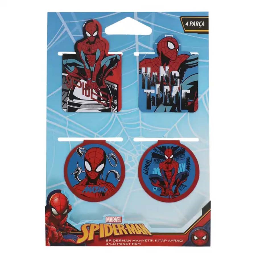 Spiderman Manyetik Kitap Ayracı 4lü Paket Pam