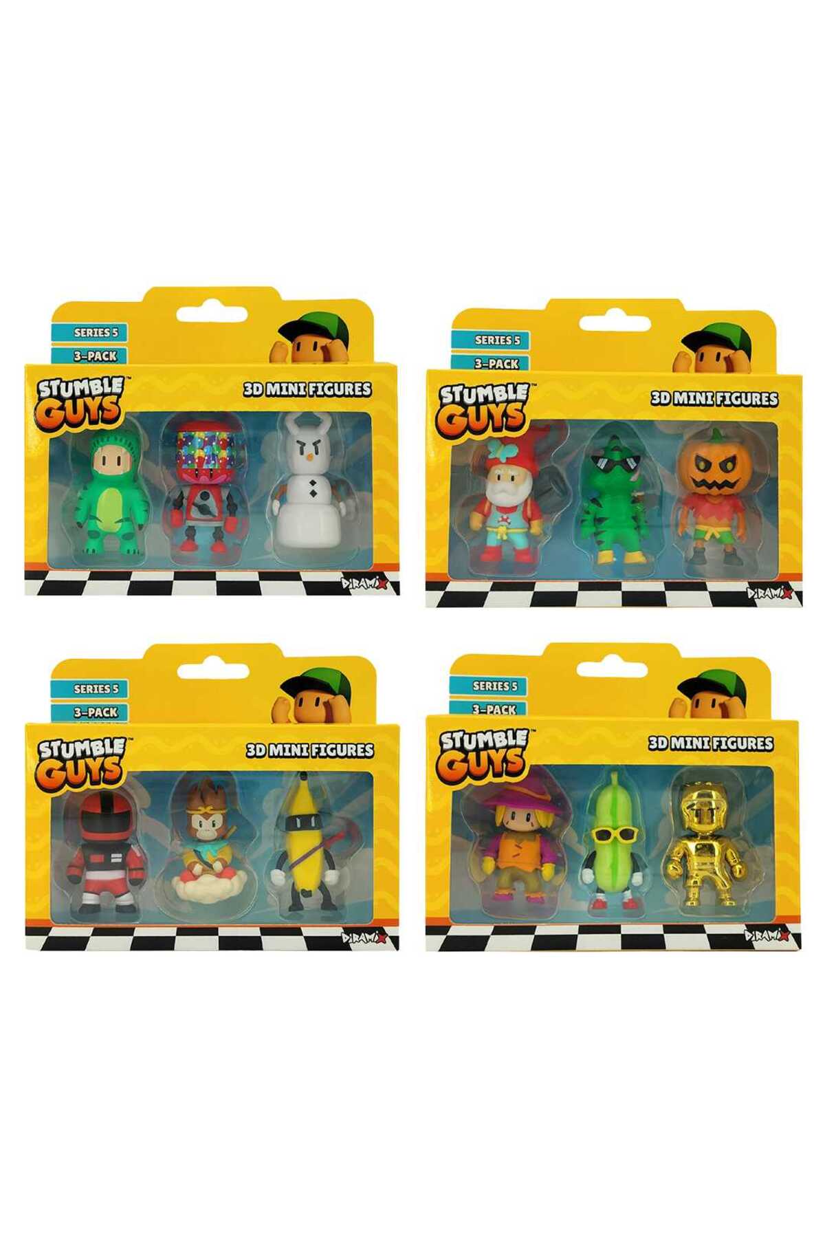 Stumble Guys Mini Figür 3 Boyutlu 3lü