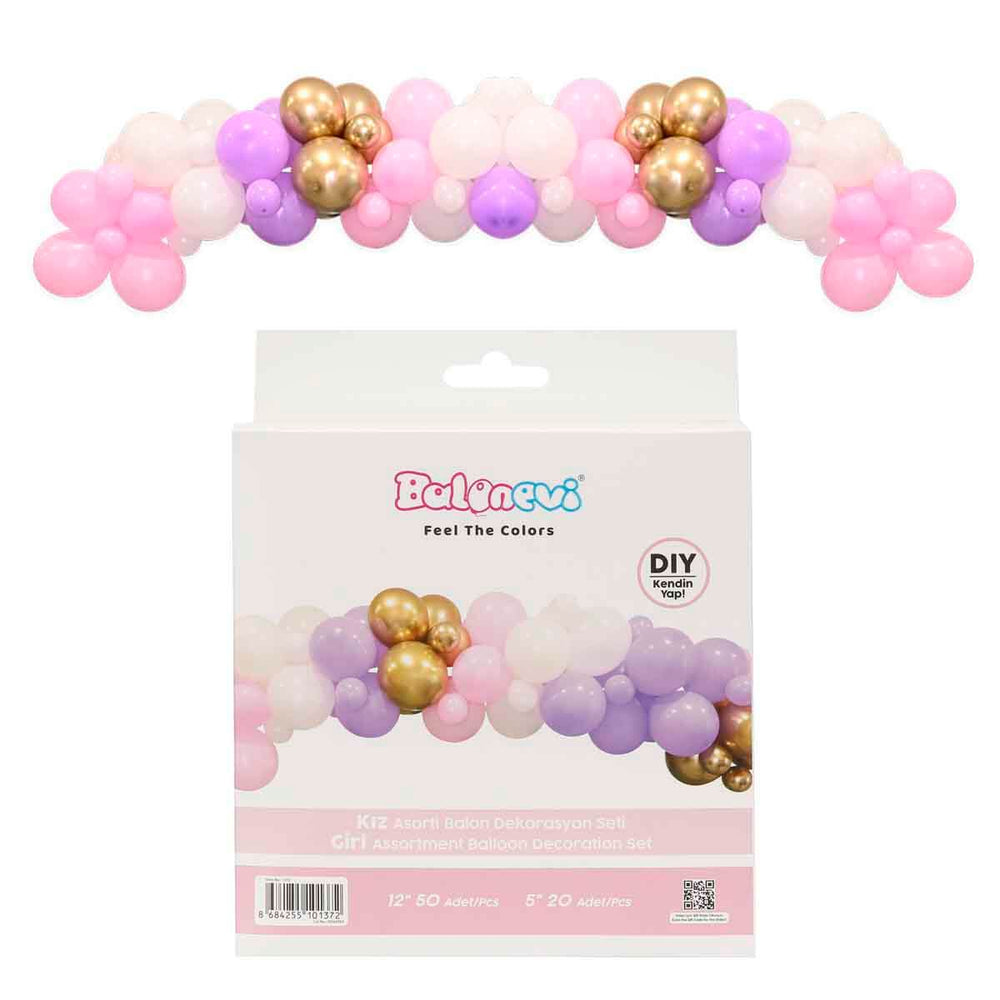 Balonevi Dekorasyon Seti 70li Pembe