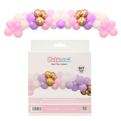 Balonevi Dekorasyon Seti 70li Pembe