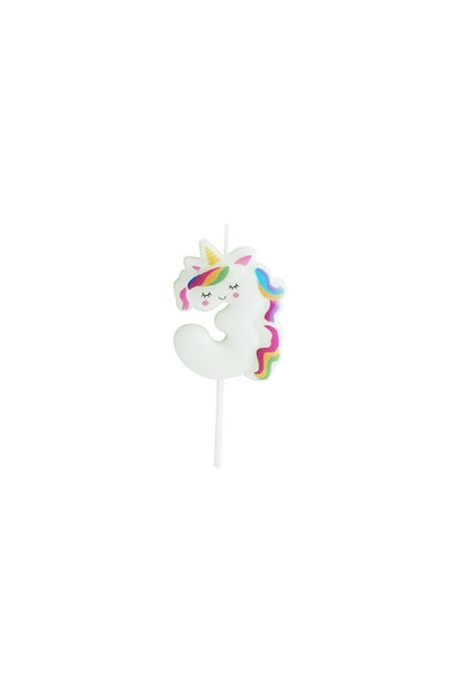 Balonevi Mum 3 Rakamlı- Unicorn