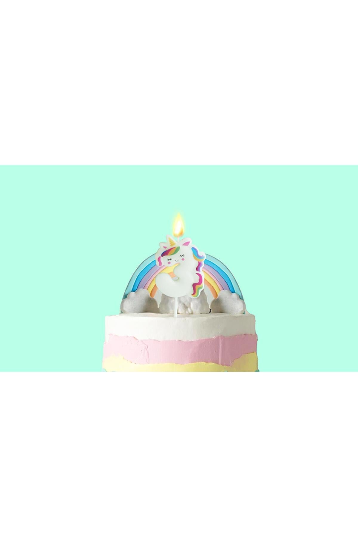 Balonevi Mum 3 Rakamlı- Unicorn