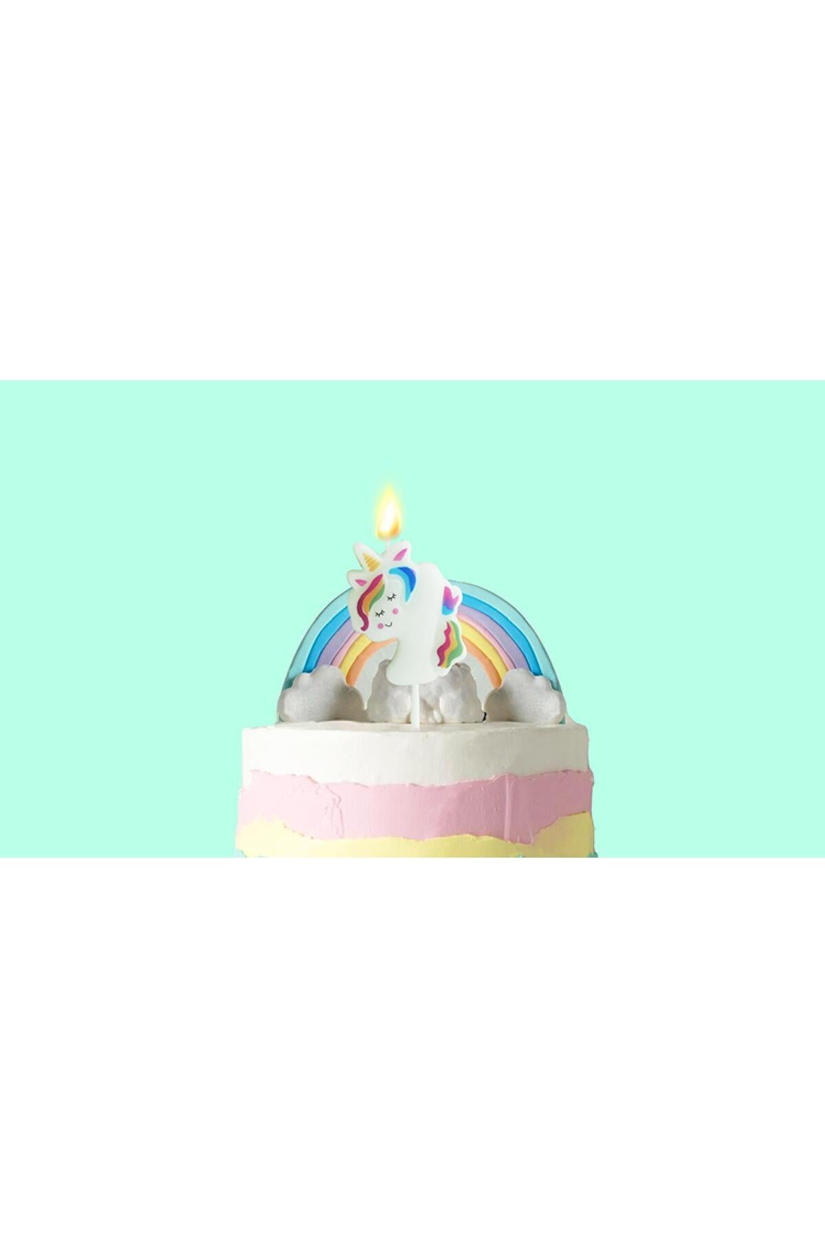 Balonevi Mum 4 Rakamlı- Unicorn