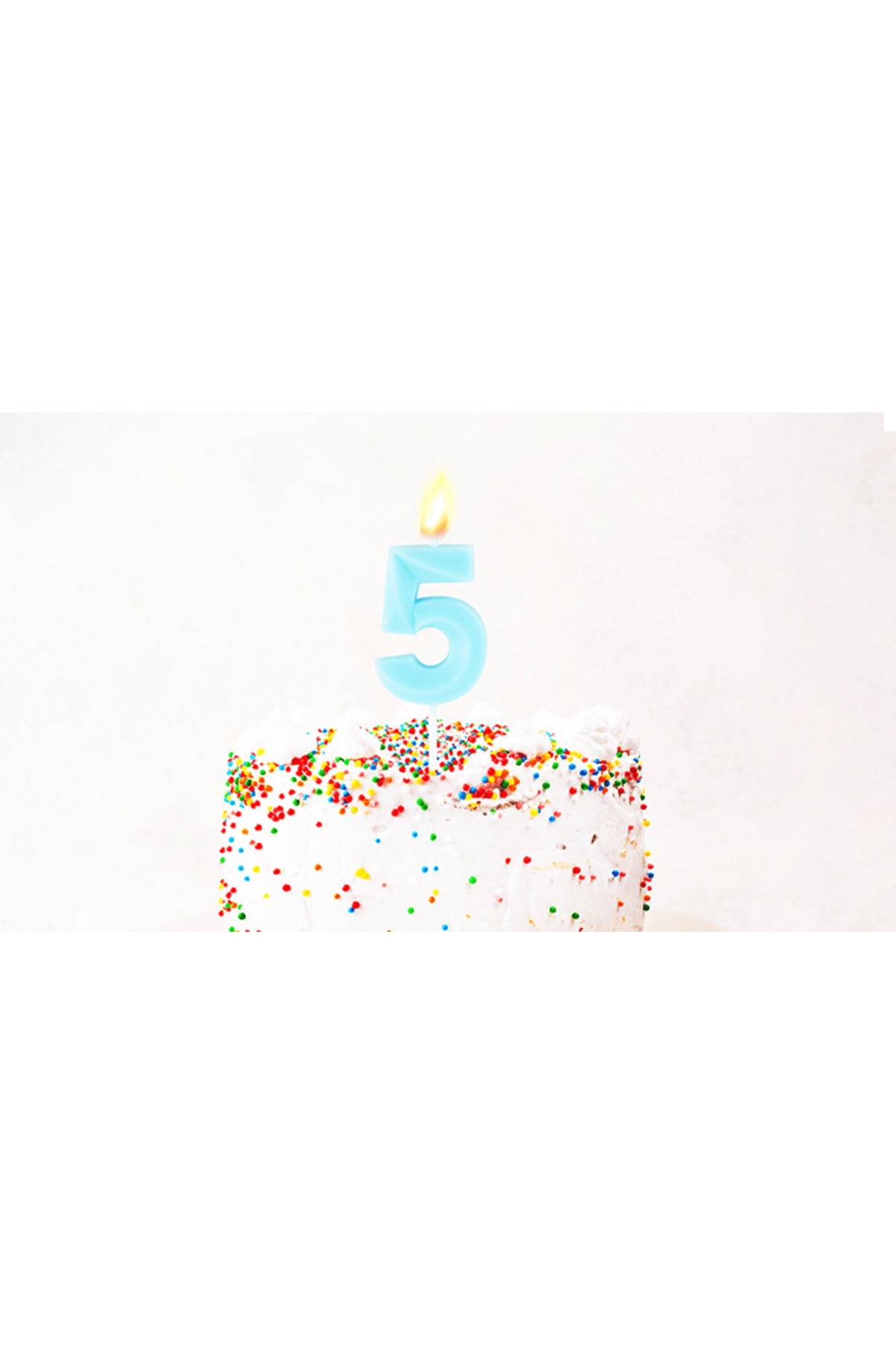 Balonevi Mum 5 Rakamlı- Pudra Mavi