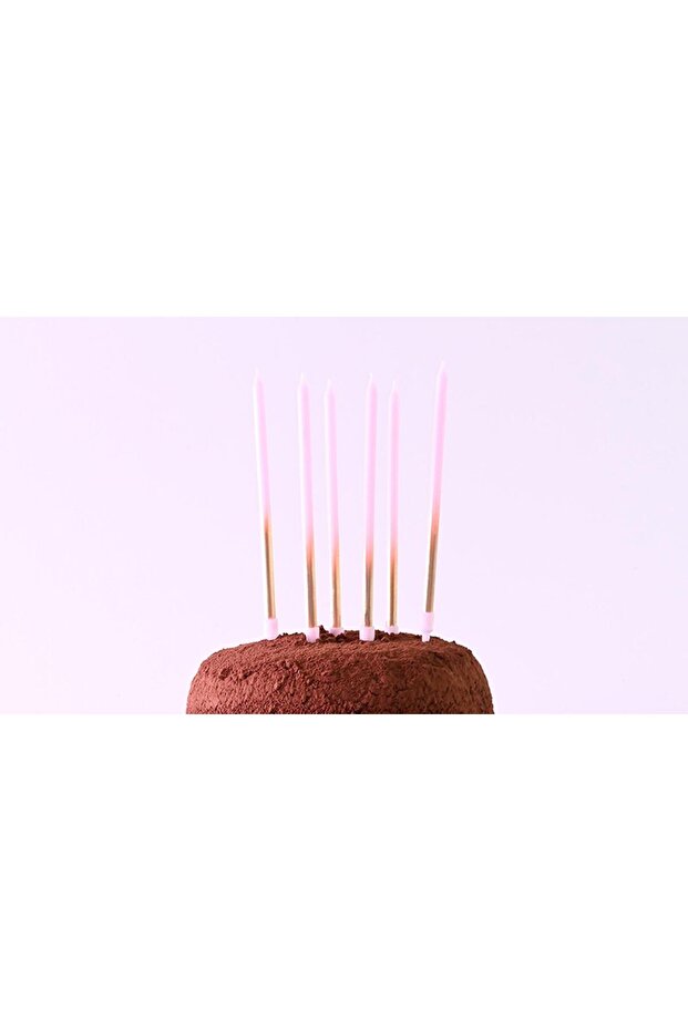 Balonevi Mum Pembe Altın Gümüş 6lı