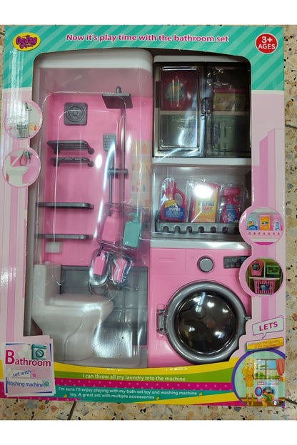 Banyo ve Çamaşır Makinesi Oyun Seti 2li