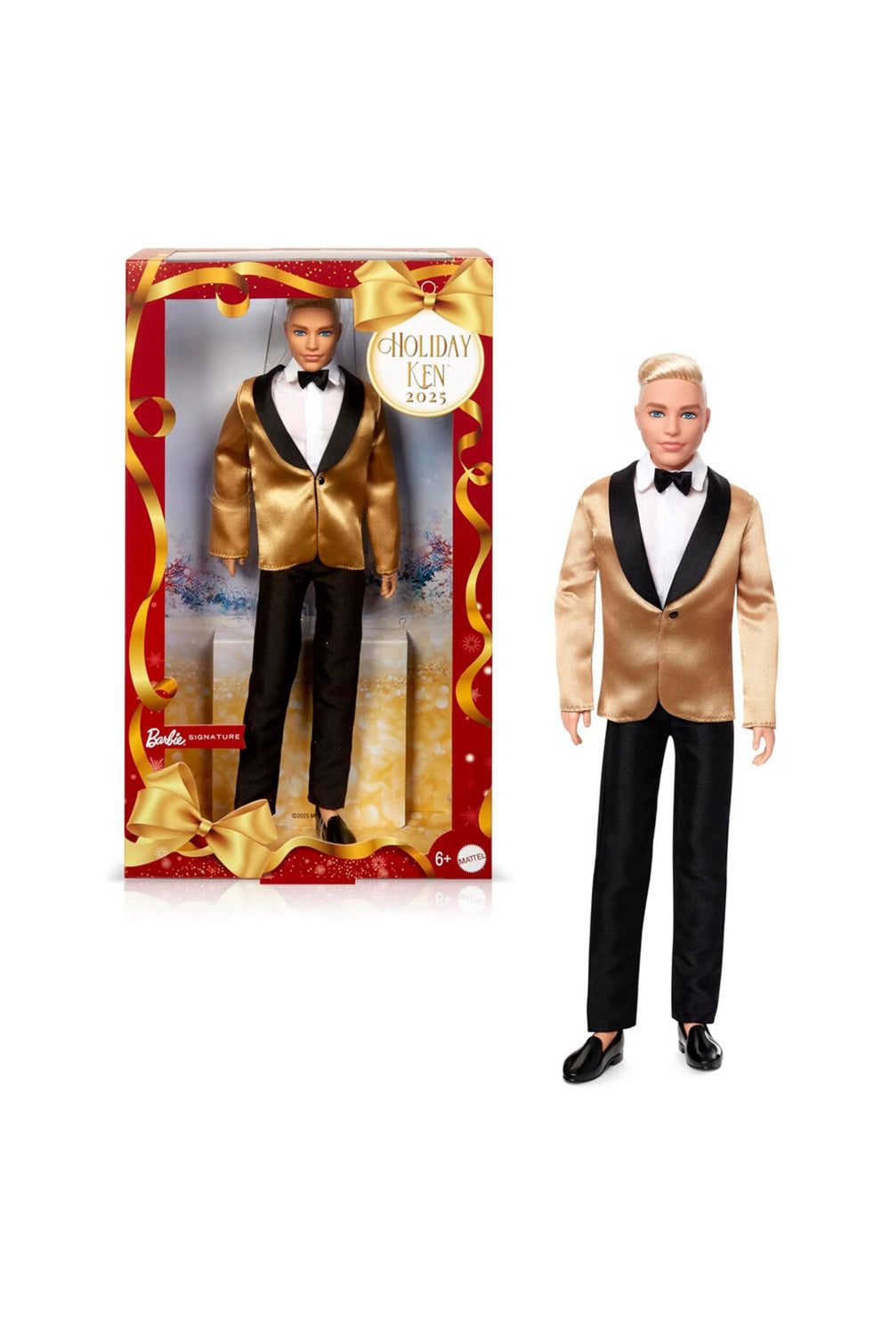Barbie Altın Ceket Tam Takım Elbiseli Sarışın Ken