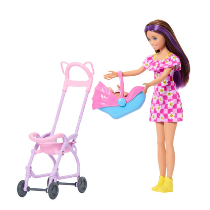Barbie Bebek Bakıcısı Skipper Bebek Arabalı Set