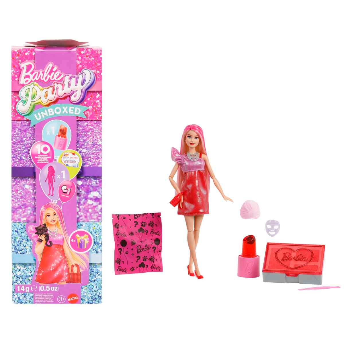 Barbie Party Unboxed Parti Sürprizi Bebek Kırmızı