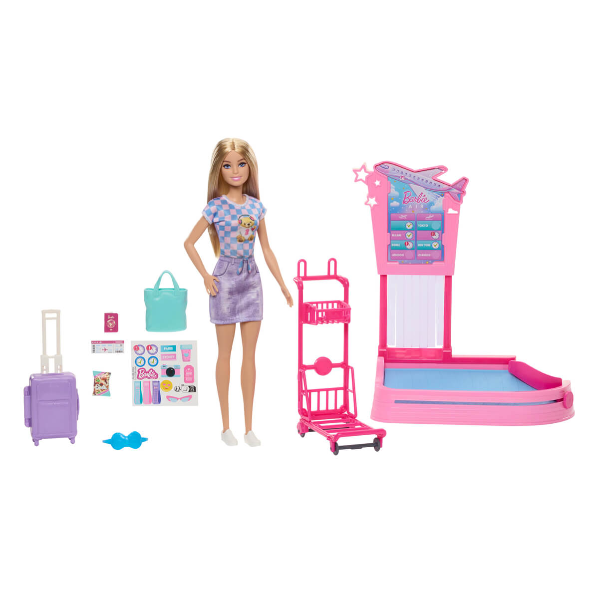 Barbie Seyahatte Bebeği Oyun Seti