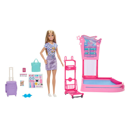 Barbie Seyahatte Bebeği Oyun Seti