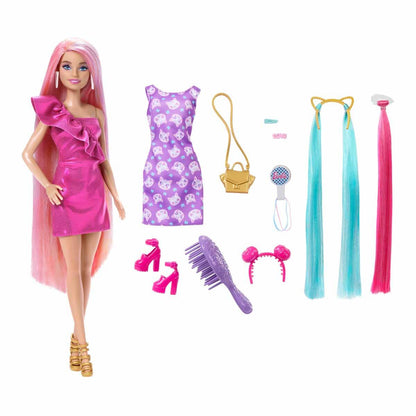 Barbie Upuzun Muhteşem Saçlı Bebekler Pembe