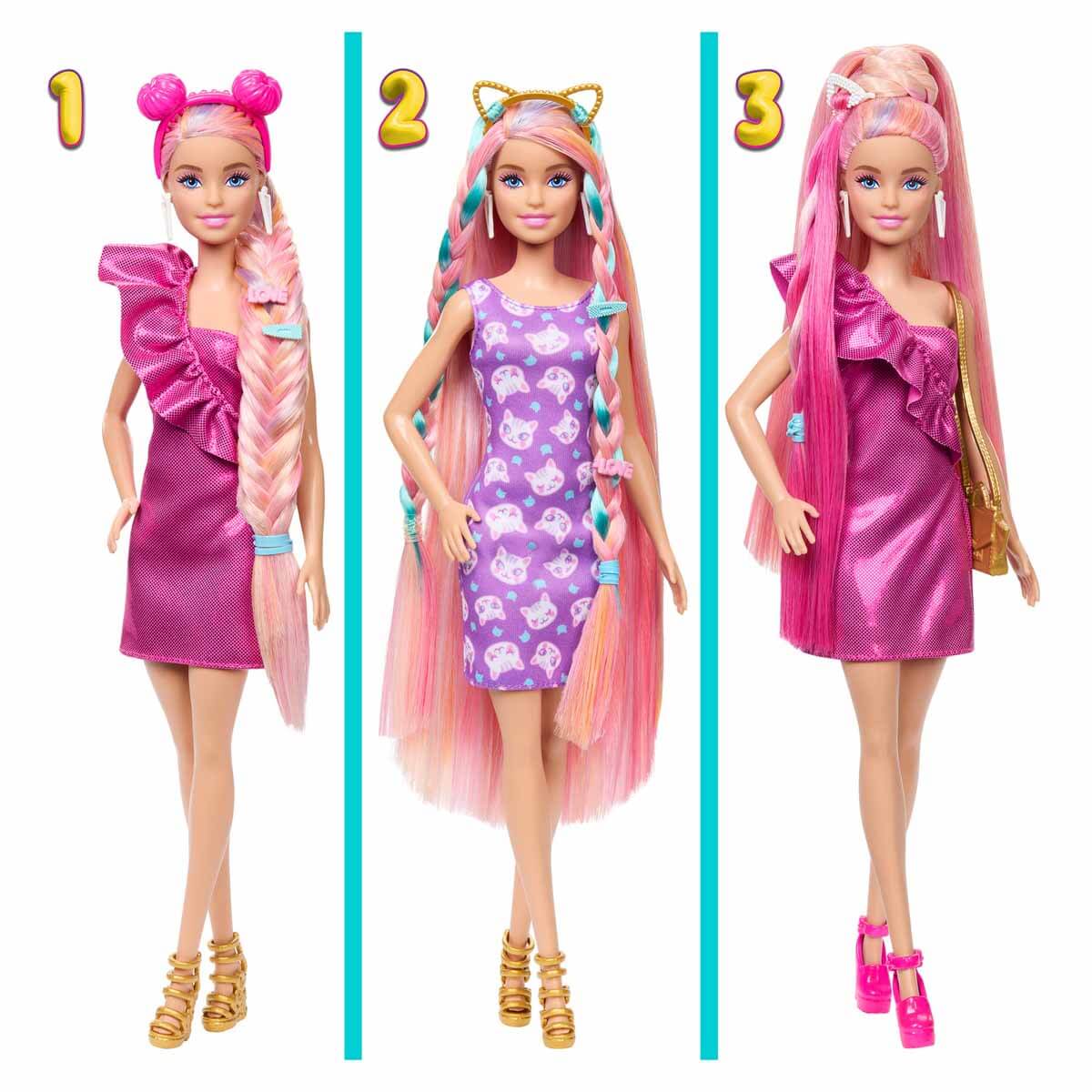 Barbie Upuzun Muhteşem Saçlı Bebekler Pembe
