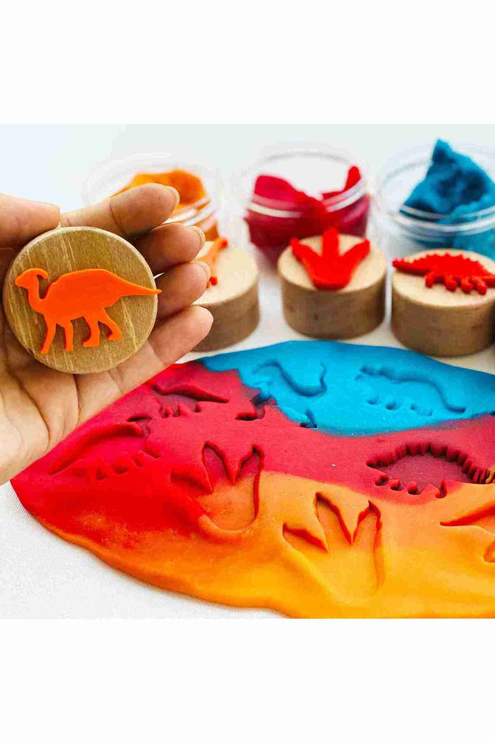 Childgen Ahşap Damga Dinozorlar Seti 6 Adet