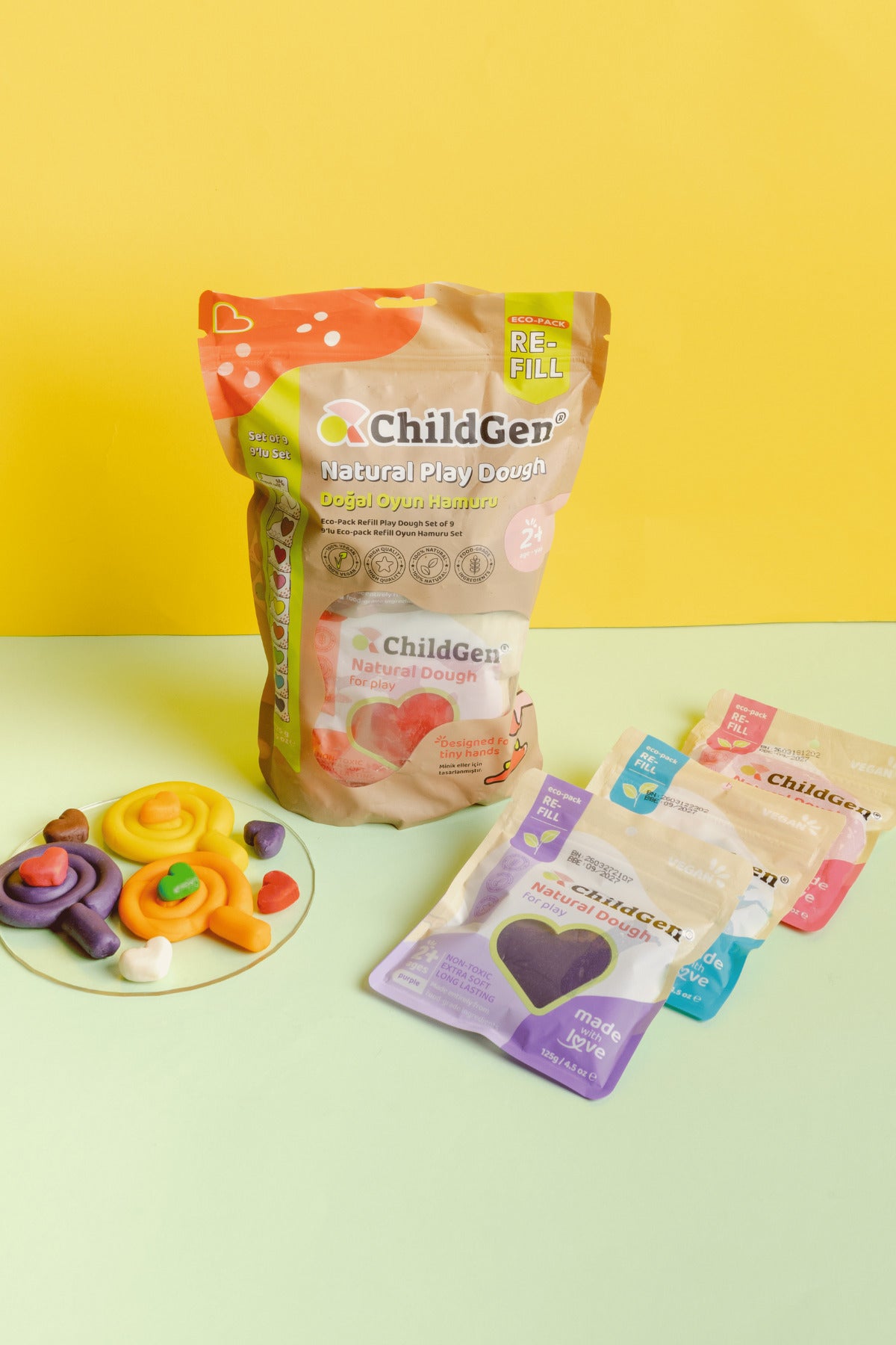 Childgen Doğal Oyun Hamuru 9lu 125gr