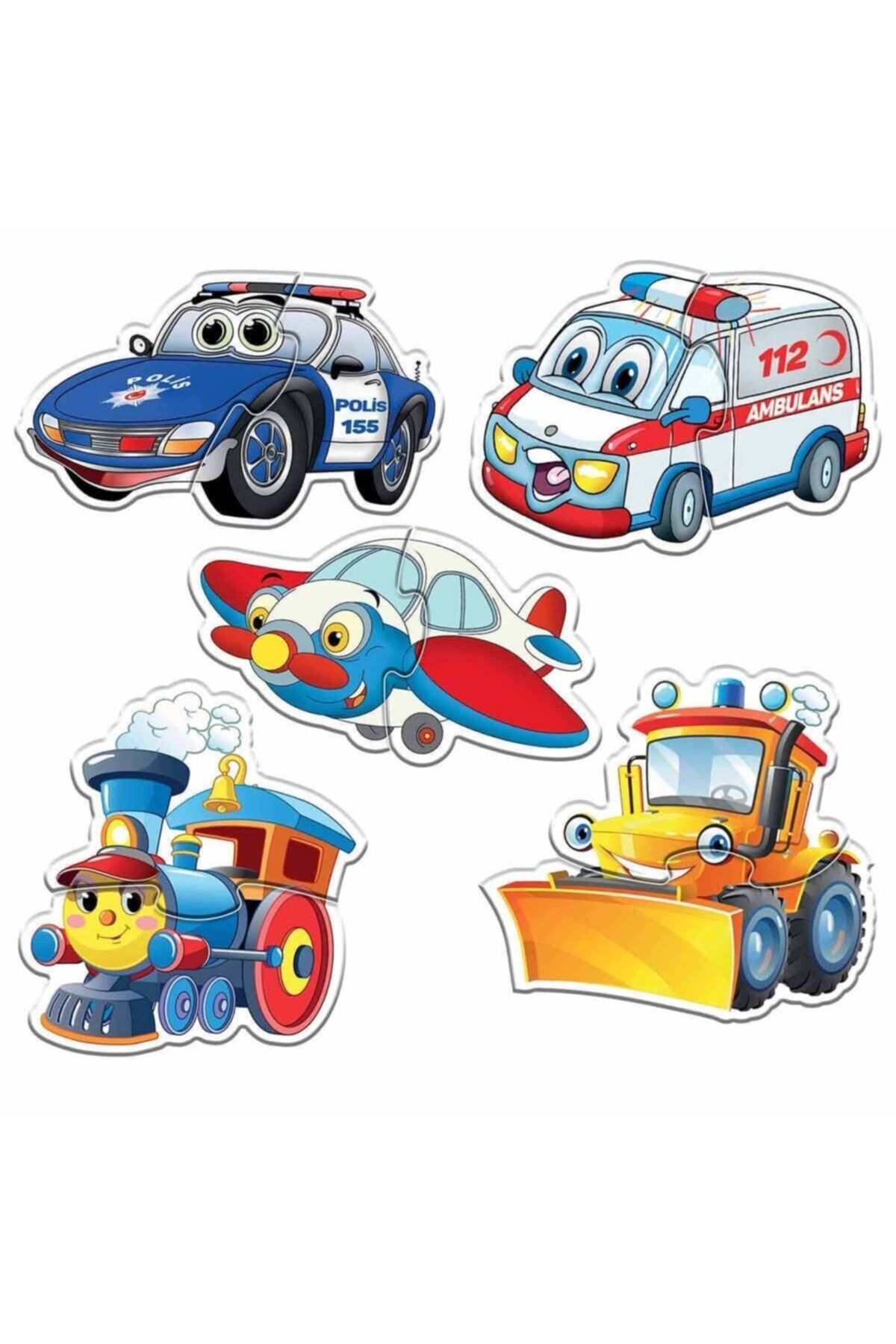 Circle Toys Bebek Puzzle Sevimli Araçlar 24 Parça