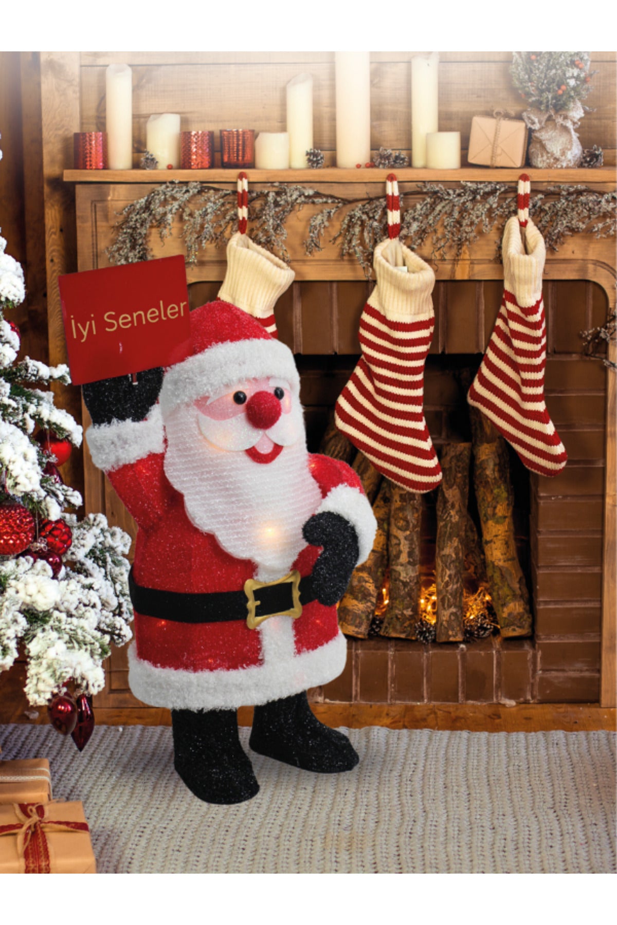 Dekoratif Ledli Noel Baba 65cm