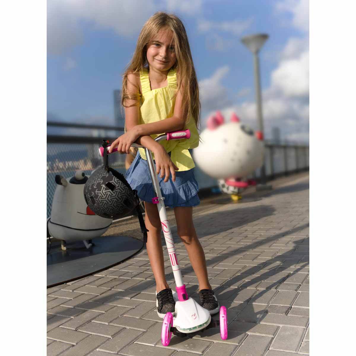 Evo  3T Katlanabilir Colour Burst Işıklı Scooter