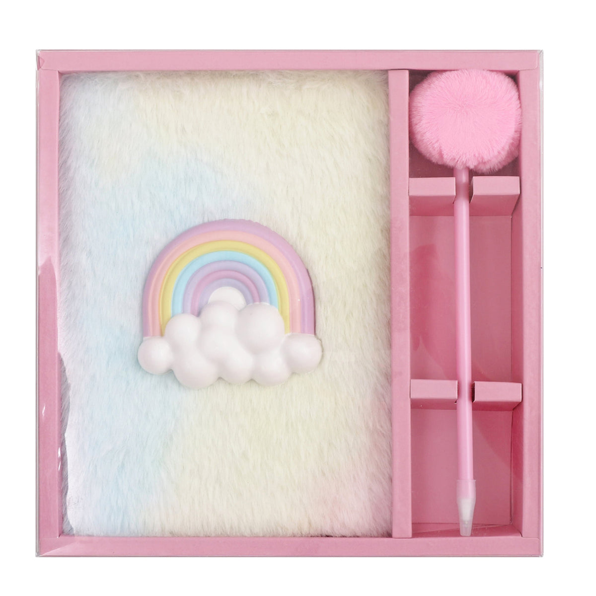 Frocx Journal Peluş Defter Kalem Seti Rainbow