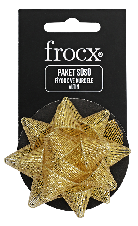 Frocx Paket Süsü Fişek Fiyonk ve Kurdele Altın