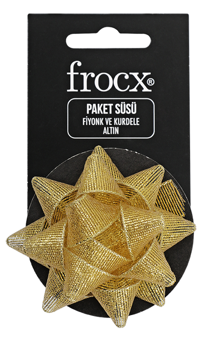Frocx Paket Süsü Fişek Fiyonk ve Kurdele Altın