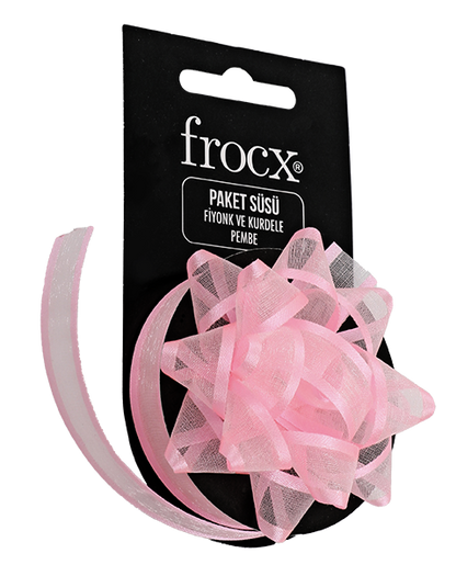 Frocx Paket Süsü Fişek Fiyonk ve Kurdele Pembe