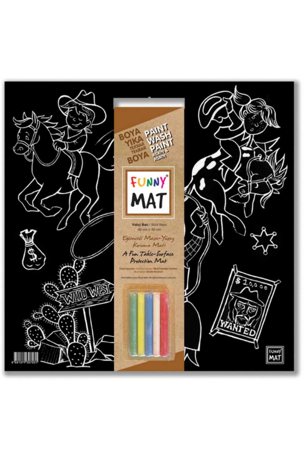 Funny Mat Black Korku Evi Tebeşirli