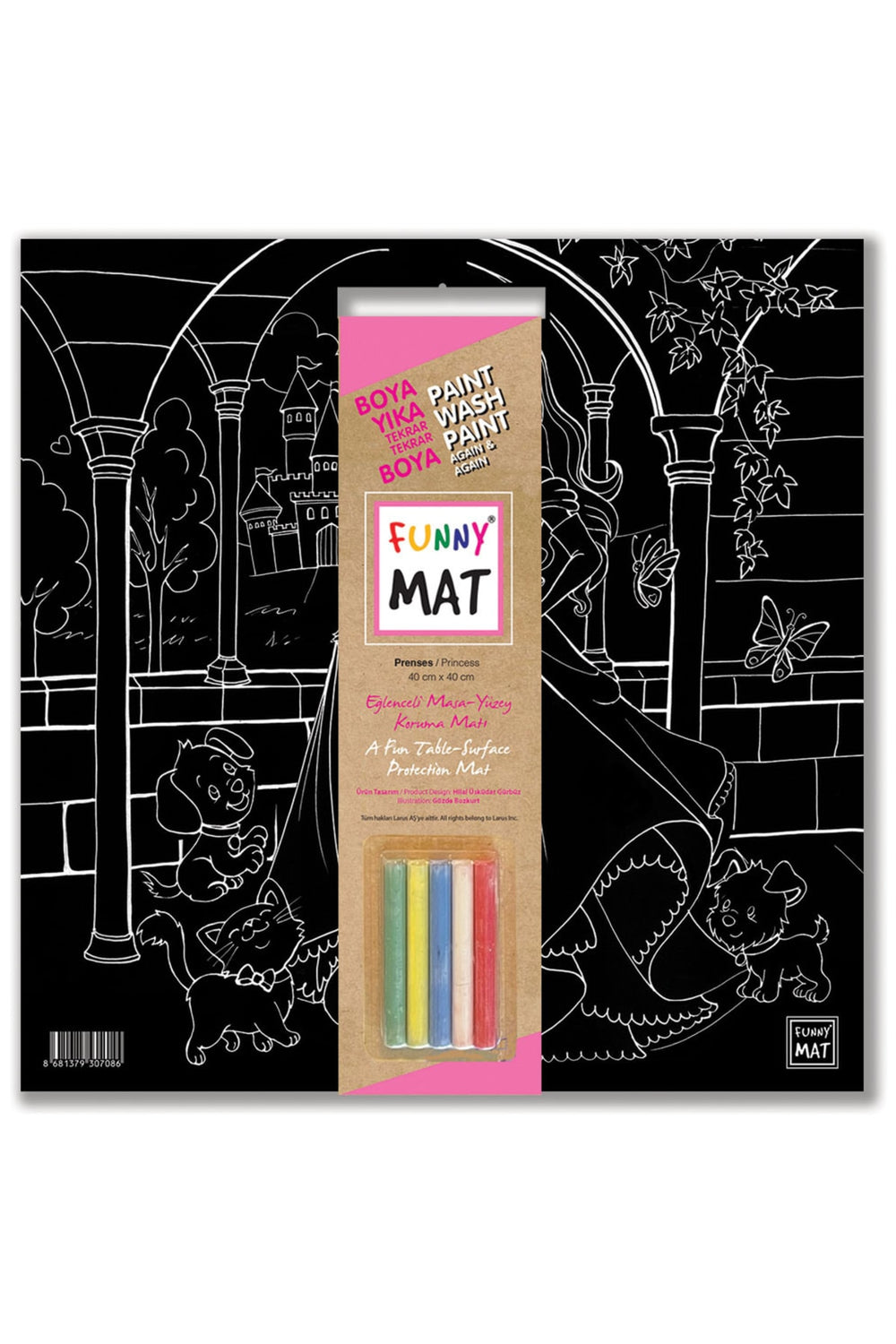 Funny Mat Black Prenses Tebeşirli
