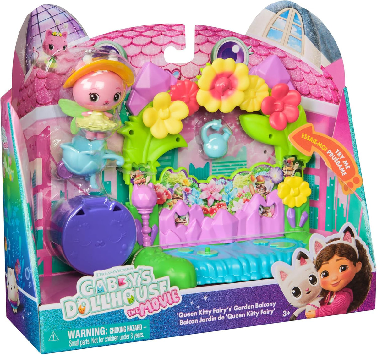 Gabbys Dollhouse Kraliçe Kitty Fairy Bahçe Balkonu
