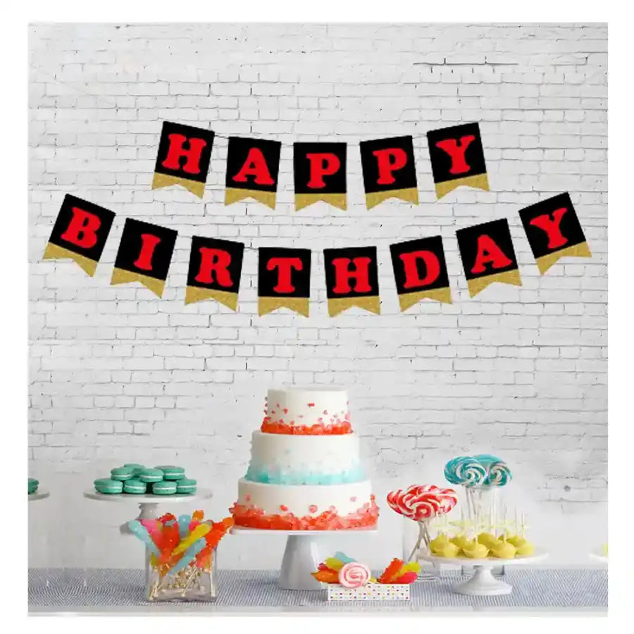 Happy Birthday Harf Afiş Simli
