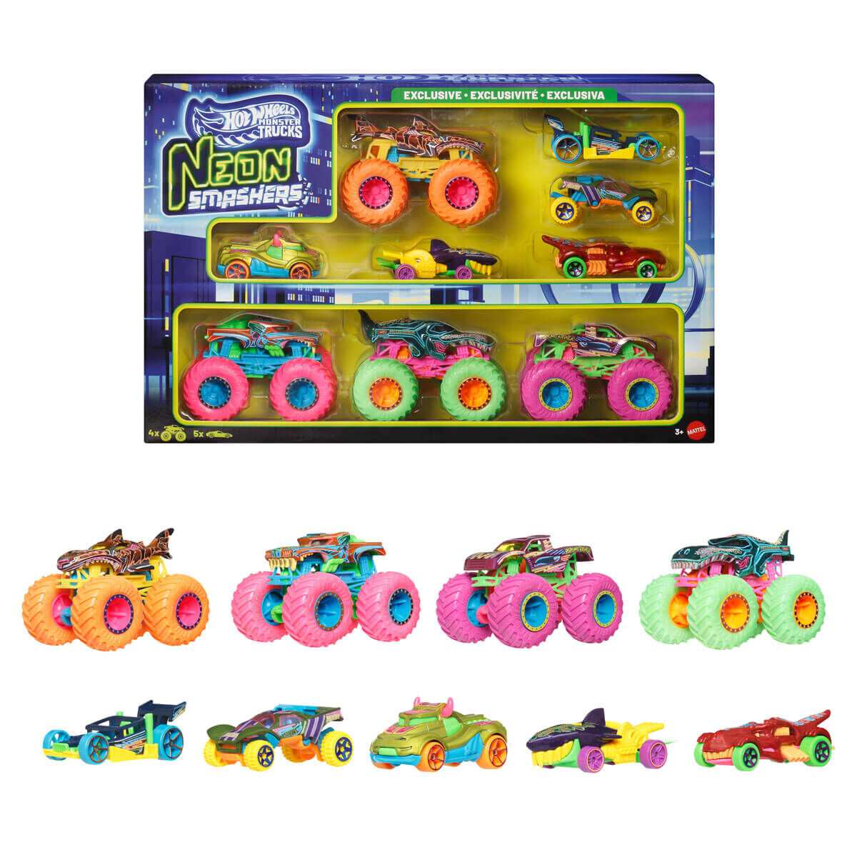 Hot Wheels Monster Trucks Neon Smashers Araç Seti