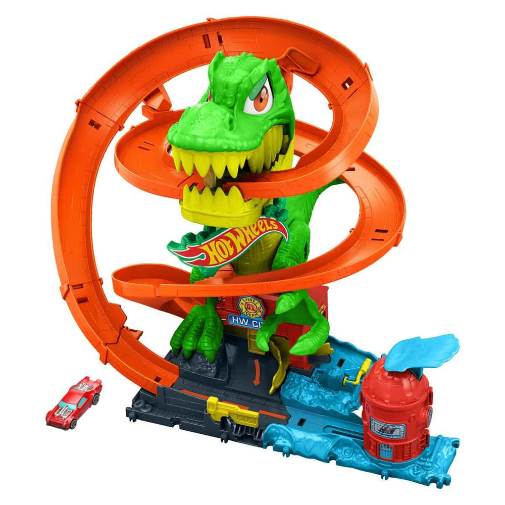 Hot Wheels T-Rex ve İtfaiye İstasyonu Oyun Seti