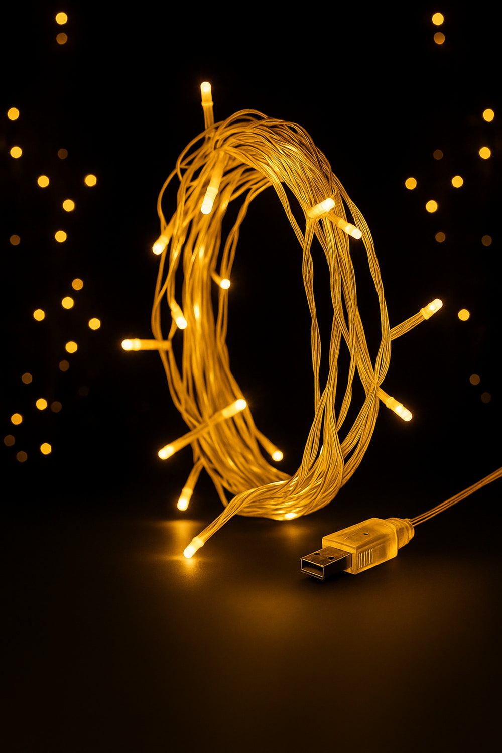 İç Mekan Sarı Led Işık Usb 100lü 6 mt