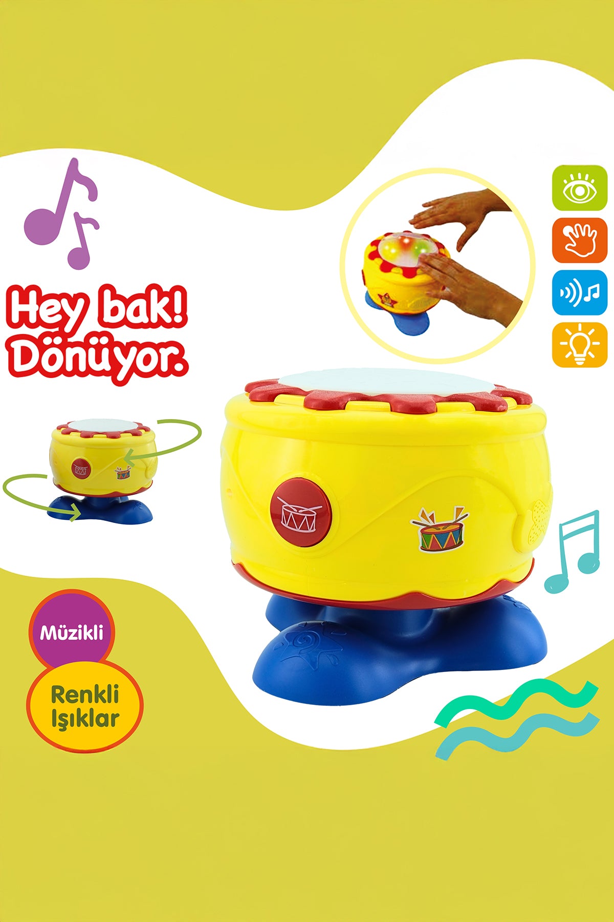 Kaya Davul Pilli Işıklı Sesli
