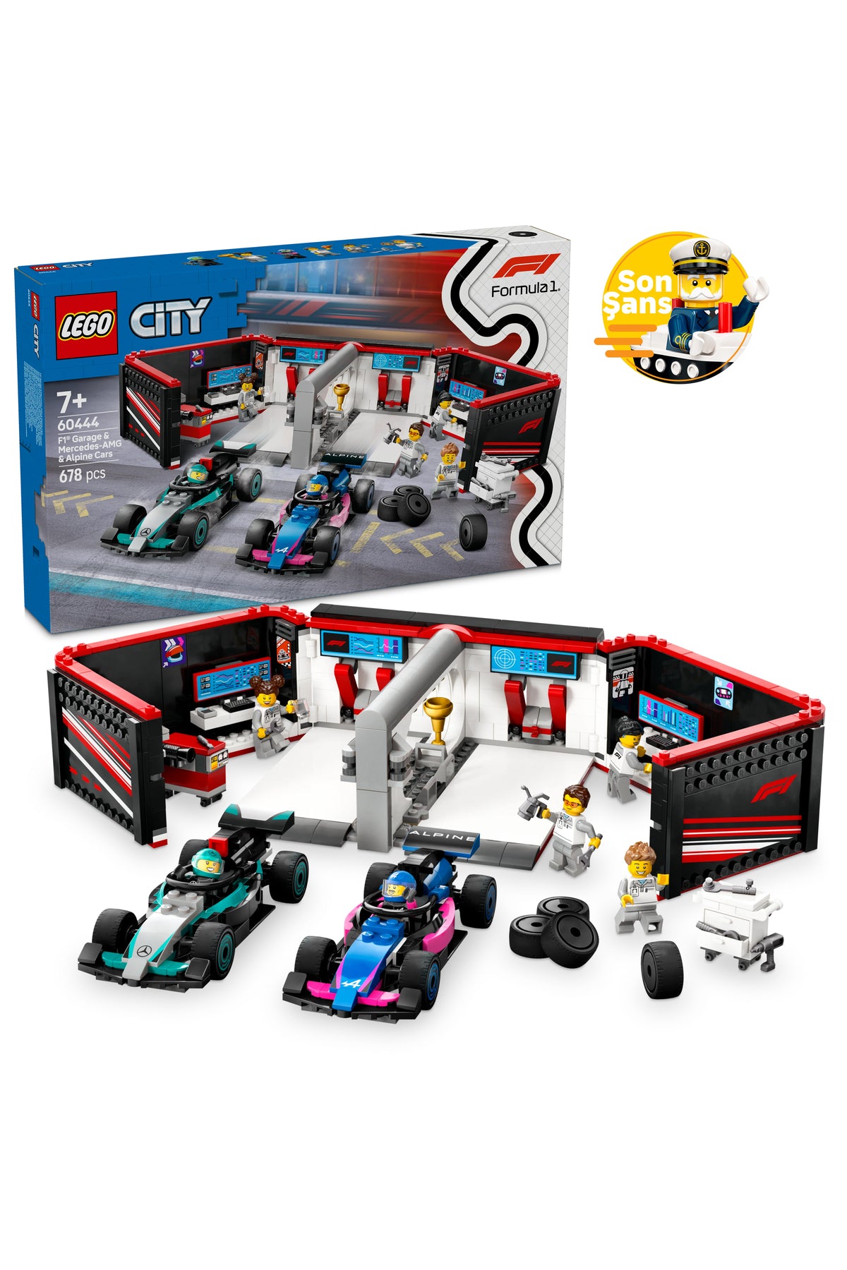 LEGO City F1 Mercedes AMG ve Alpine Arabaları 60444