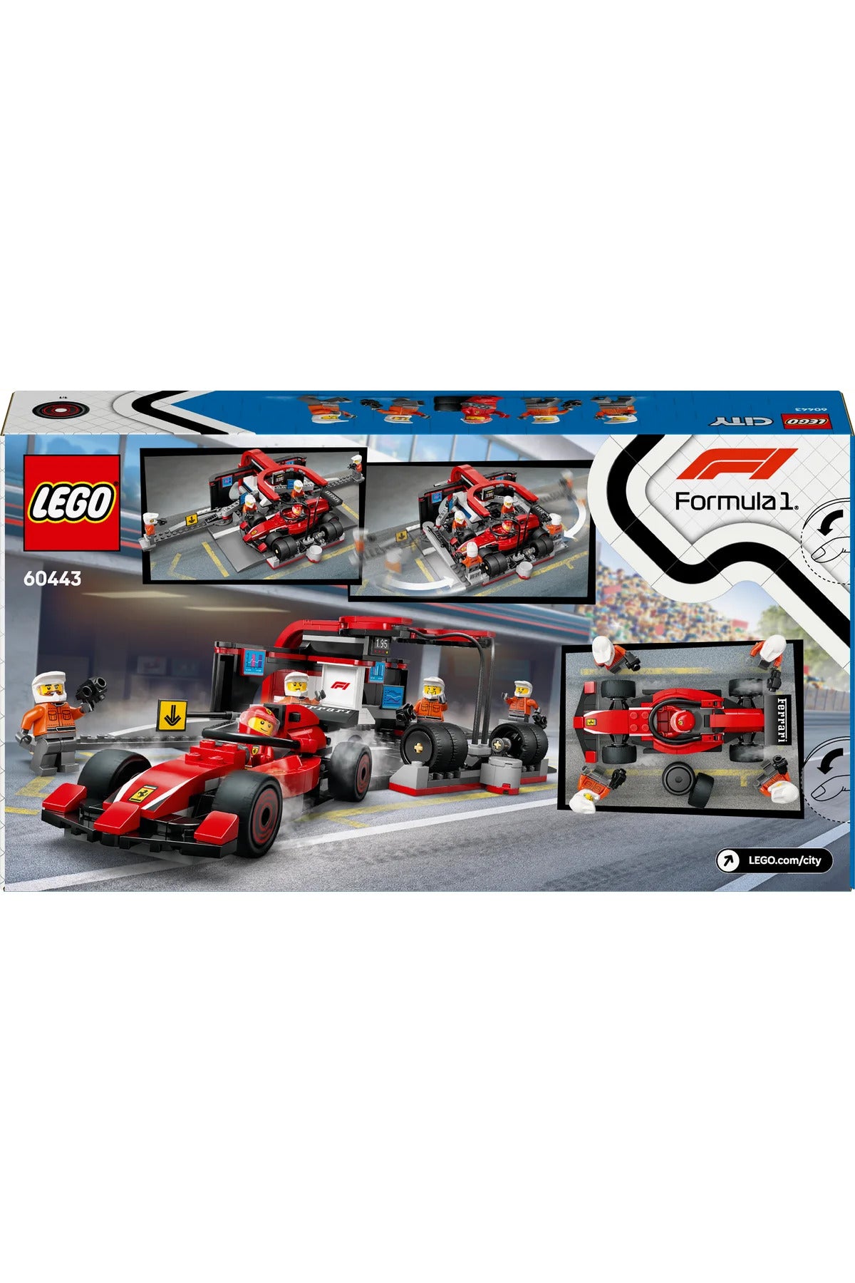 LEGO City Ferrari Arabalı F1 Pit Stop ve Pit Ekibi 60443