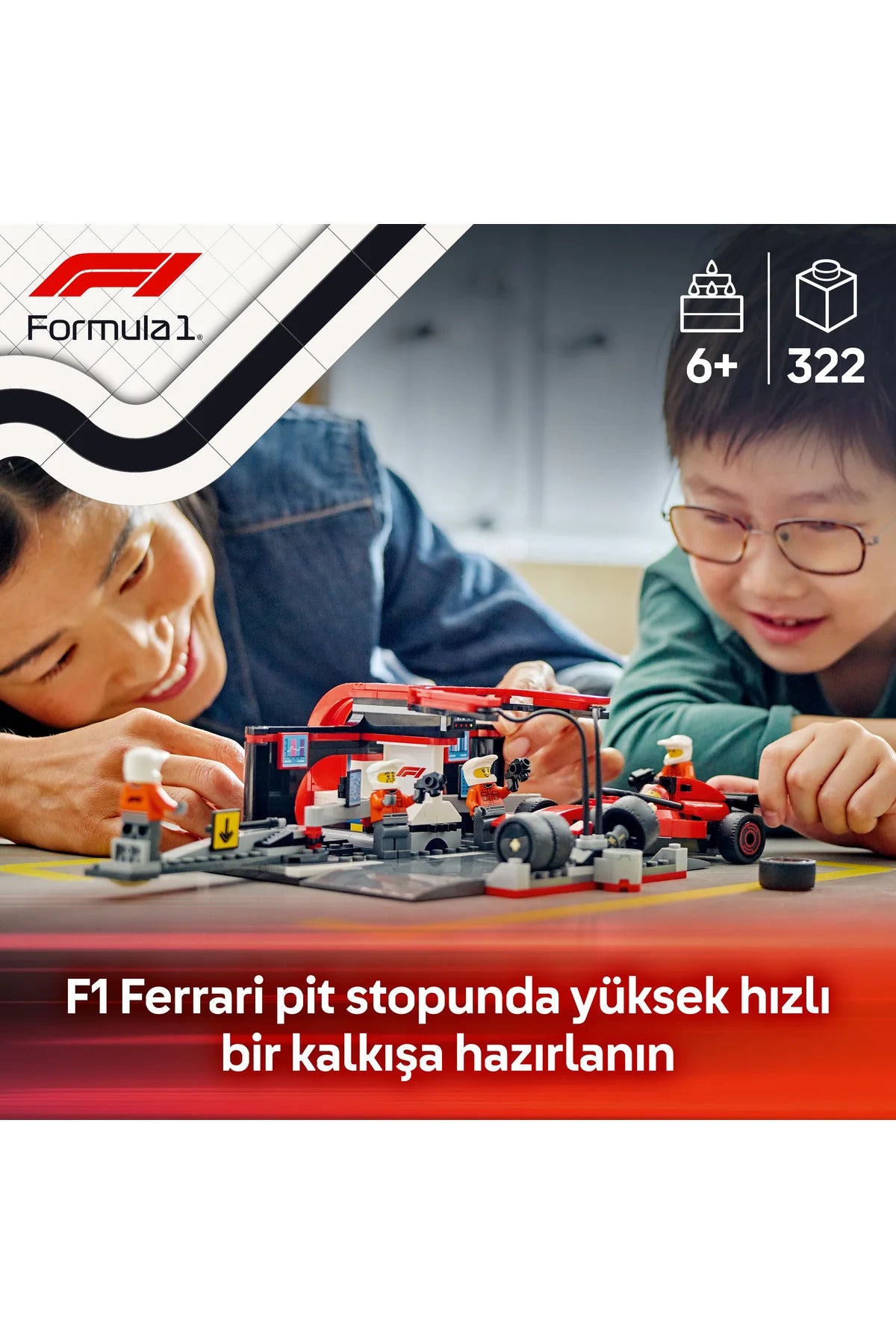 LEGO City Ferrari Arabalı F1 Pit Stop ve Pit Ekibi 60443