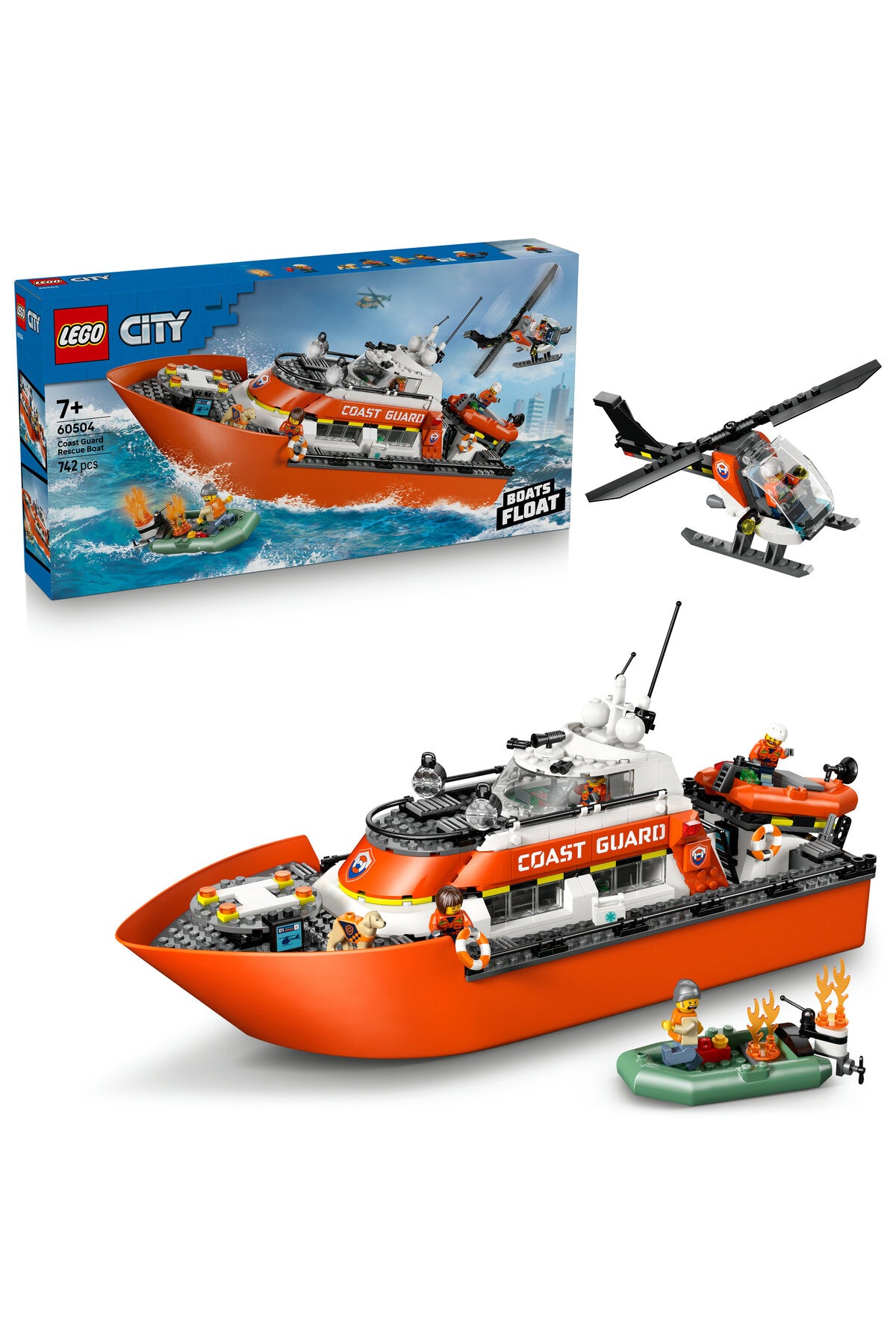 LEGO City Sahil Güvenlık Kurtarma Botu ve Helikopteri 60504