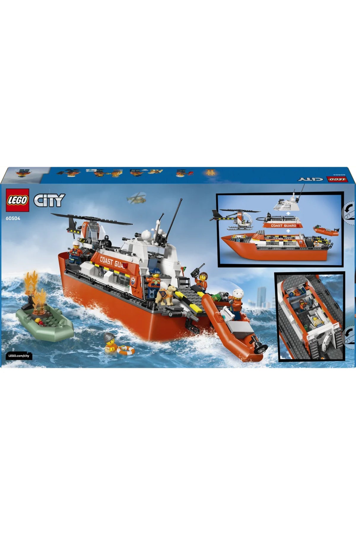 LEGO City Sahil Güvenlık Kurtarma Botu ve Helikopteri 60504