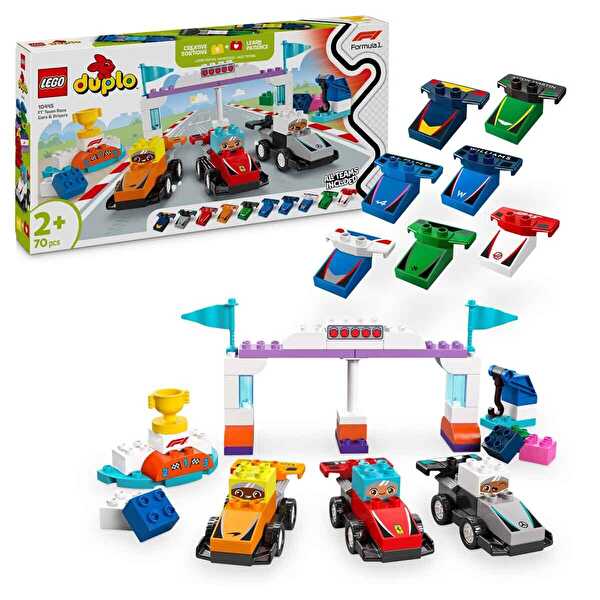 LEGO DUPLO F1 Takımı Yarış Arabaları ve Sürücüler